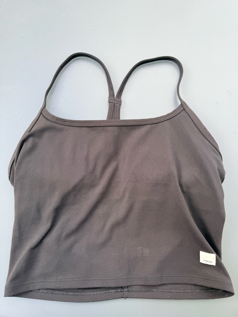 Vuori Women's Black Strappy Crop Tank Top